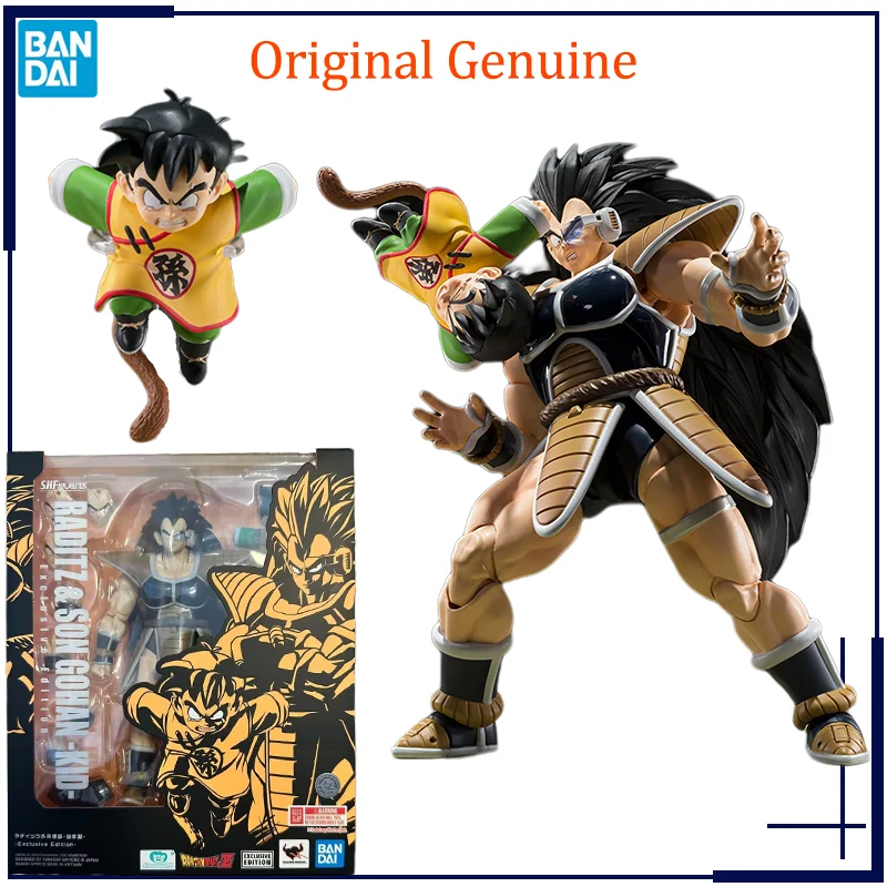 Original Genuine S.H.Figuarts RADITZ & SON GOHAN -KID- Exclusive Edition Bandai Anime Model Toys Action Figure Gifts Collectible