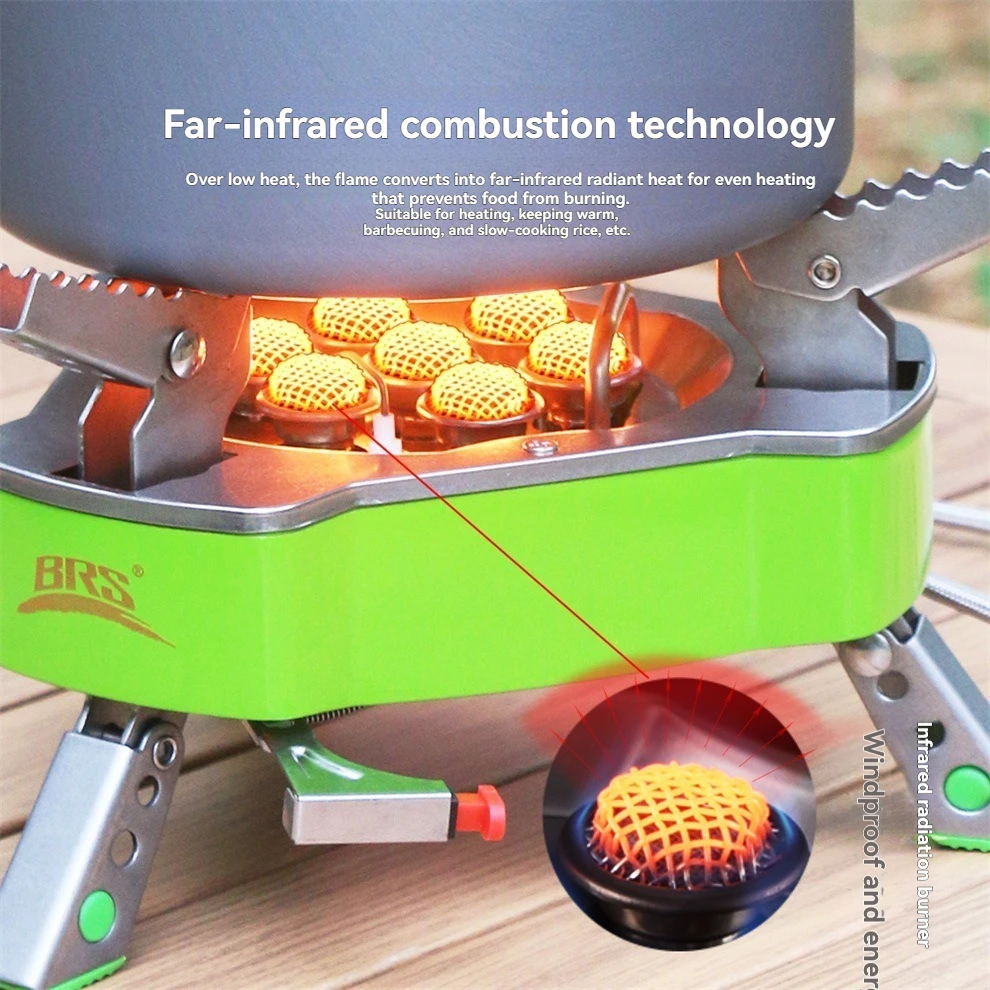 

BRS-71A Seven Star Stove 9800W High Power Camping Stove Portable Backpacking Propane Butane Powerful Outdoor Burners for Hiking