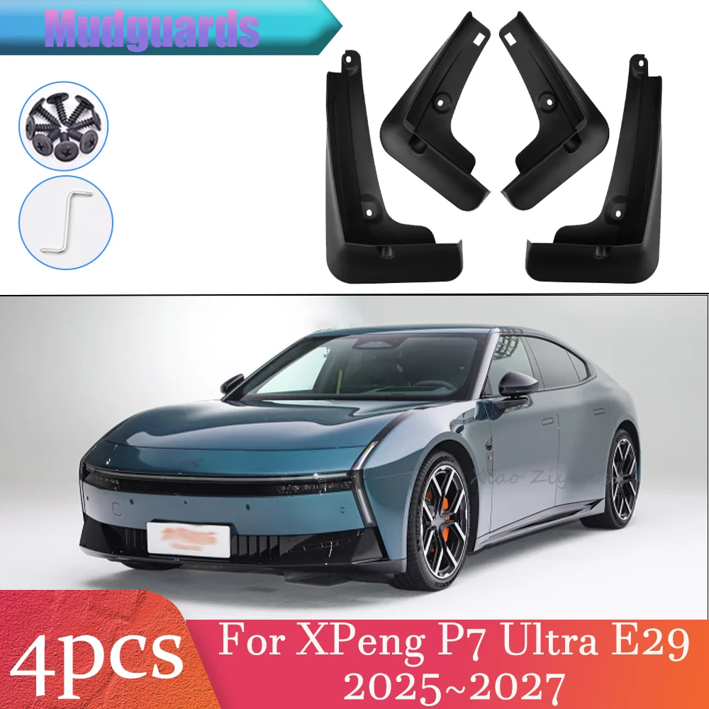 

For XPeng P7 Ultra E29 2025~2027 2026 Car Front Rear Wheel Mudguard Flaps Mud Skin Cover Guards Fenders Splash Parts Accessories
