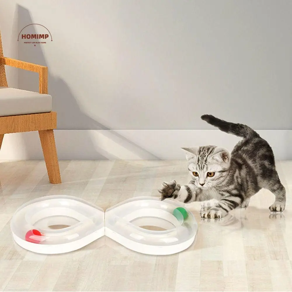 

Cat Tunnel Funny Cat Fun Track Tunnel Design 8 Shaped Pet Turntable Plastic Durable Kitten Track Ball Toy Cat Supplies