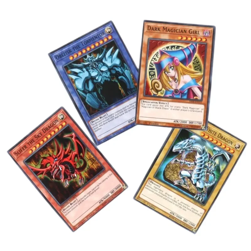 Yugioh 66 buah Bahasa Inggris Yu Gi Oh kartu permainan Duel Deck Battle Carte gelap Magician koleksi papan dewasa Anime tiga fantasi Tuhan