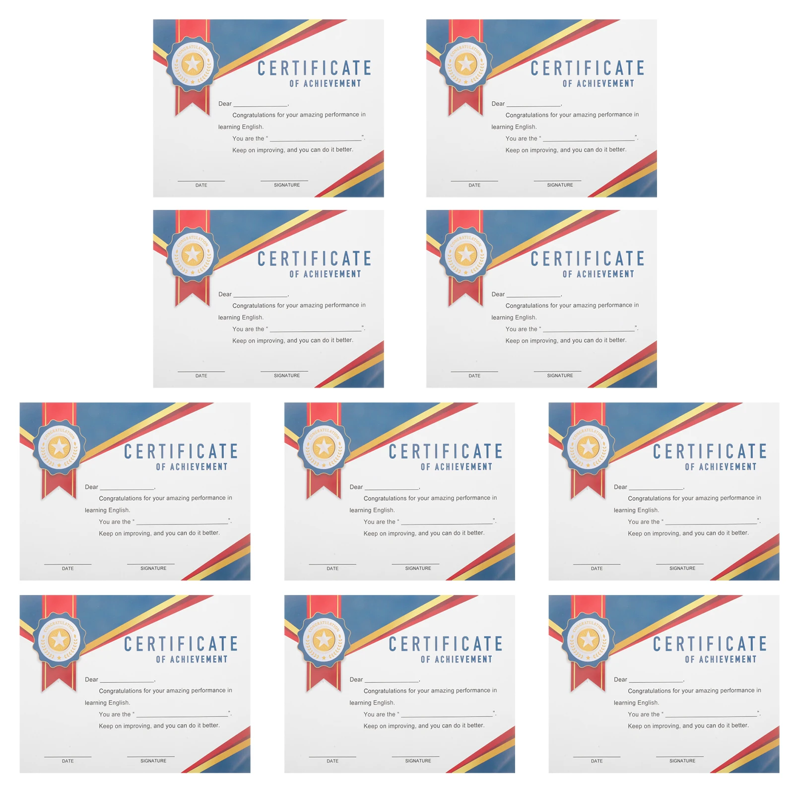 شهادات الجائزة، الطباعة الملونة، الطبعة الإنجليزية، ورق سميك لشهادة الأداء المدرسي #1