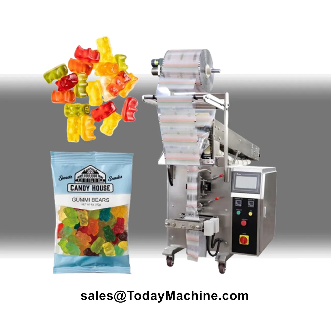 Bucket Chain Bag Packing Machine for Fragile Material Potato Chips Crispy Rice Apple Flakes Fruit Jelly