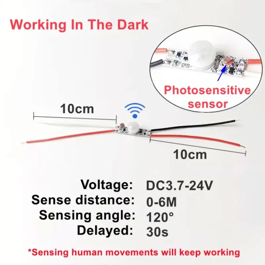 5 فولت 12 فولت 24 فولت تعمل بالضوء التبديل كاشف حركة 6 متر PIR محس حركة الموقت التبديل التحكم شرائط مصباح لمبة مكتب ضوء الليل
