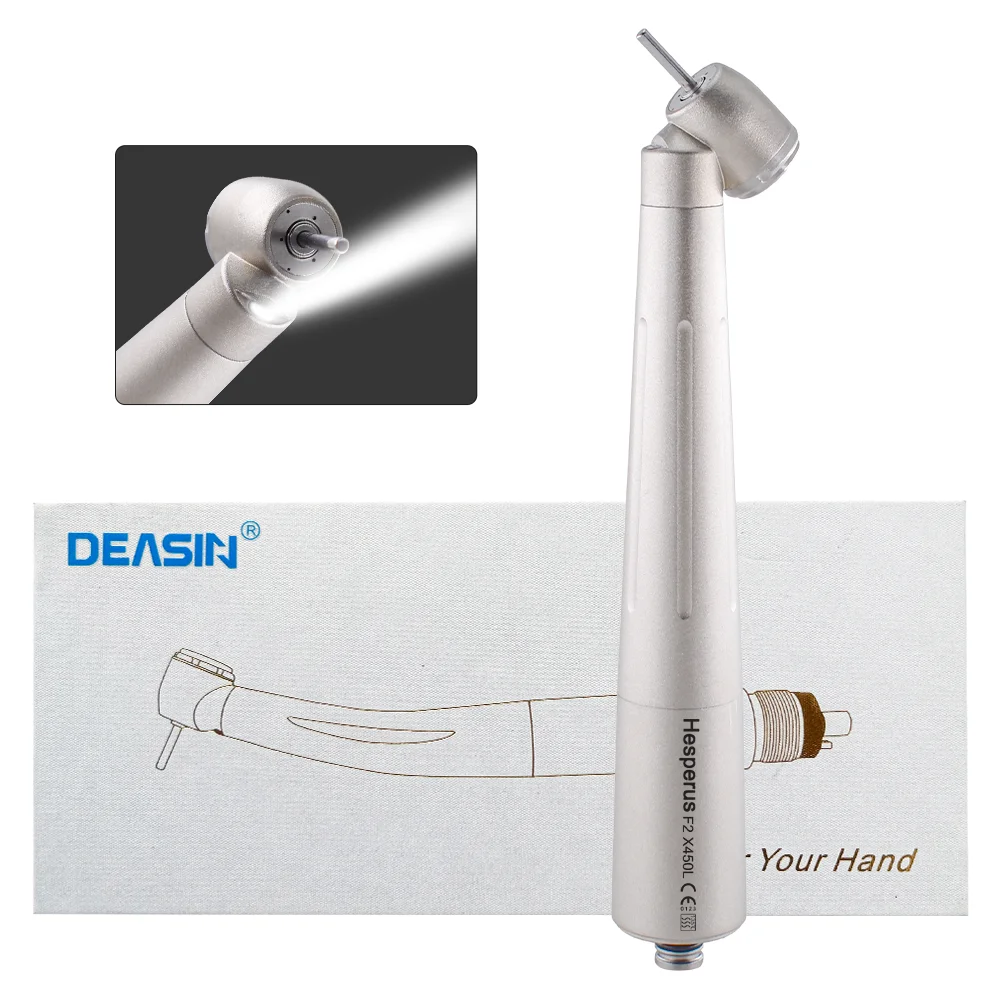 

Den tal X450L Air Turbin High Speed Handpiece Miniature Head With Optic Fiber 45 Degree Angle Head for N-S-K Coupling