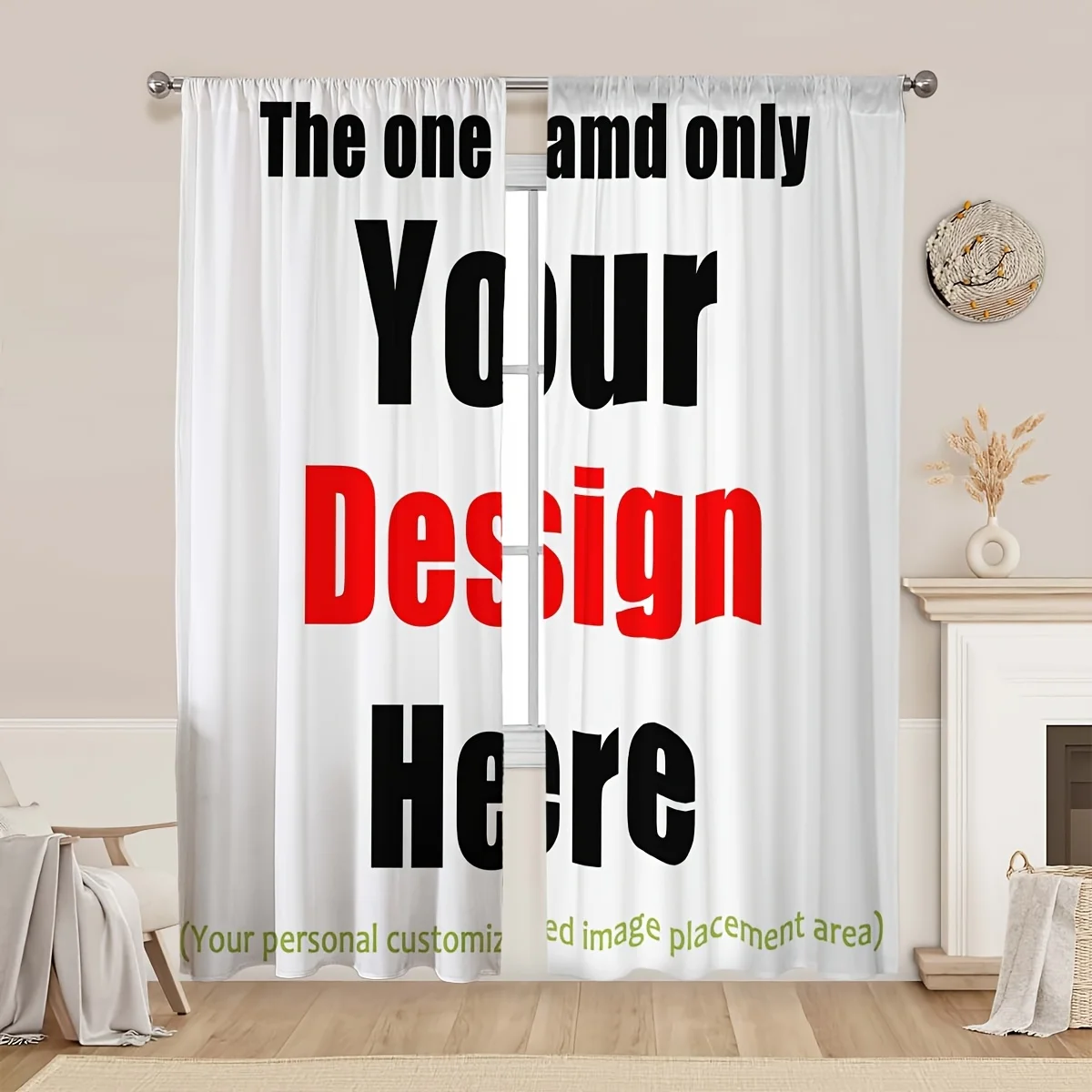 Custom Photo Curtains, Personalized Picture Print Drapes for Living Room, DIY Image Window Treatment Home Decor