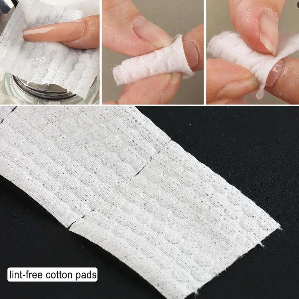 500 Stücke/Rolle Weiß Fusselfrei Nail art Gel Nagellackentferner Wattepad Nageltücher Einweg UV Gel Nagellackentferner Reiniger Papier