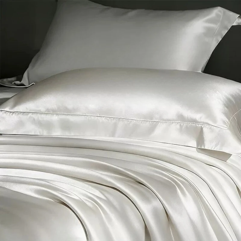 Bedroom Queen Bedsheets Princess Comfort Satin Dubble Bedsheets Summer White Ropa De Cama Juego Completo Beddings Sets Full