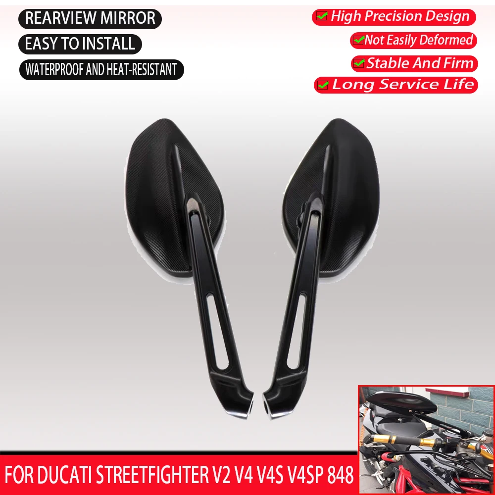 

Motorcycle Rearview Mirror Suitable For Ducati Streetfighter V2 V4 V4S V4SP 848 2019-2023 left And Right Side Mirror Accessories