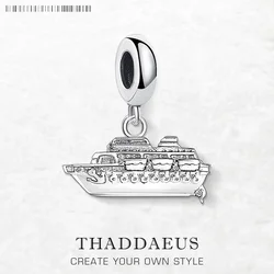 Cruise Ship Pleasure Boat Pendants For Women Men 925 Sterling Silver Fine Jewelry Brand New Summer Trendy Gift