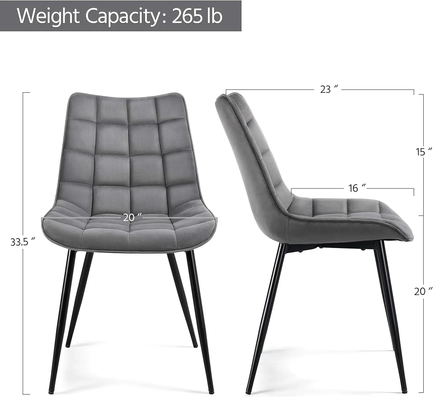 Esszimmers tühle gepolsterte Samts eiten stühle Stühle im modernen Stil mit gepolstertem Sitz und Metall beinen für das Wohnzimmer in der Küche