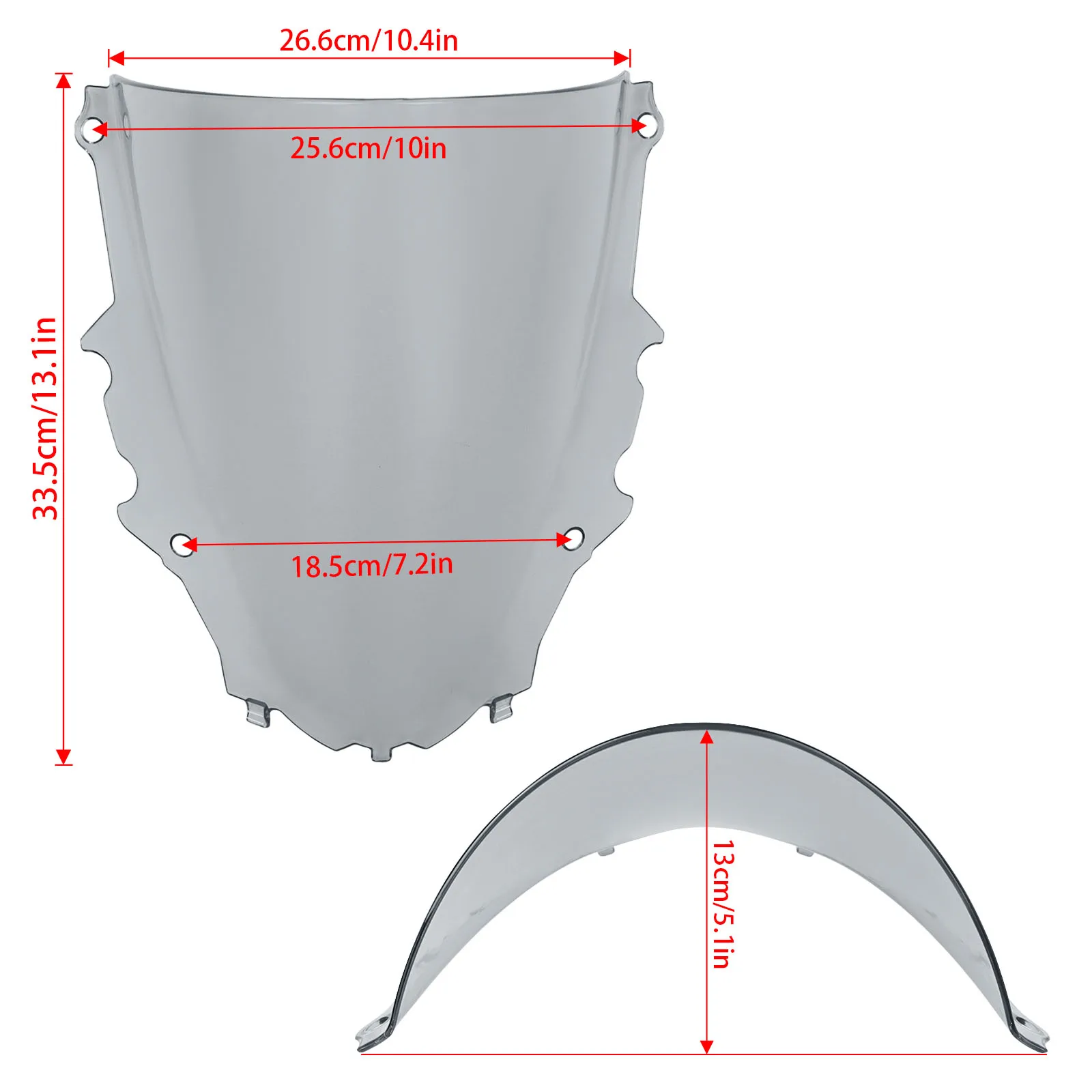 For YAMAHA YZF R3 YZFR3 2019-2026 High Windscreen Spoiler Windshield Fairing Shield Visor Wind Screen Deflector R25 2025 2026