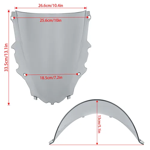 Imagen 2 del producto Para YAMAHA YZF R3 YZFR3 2019-2026 alerón alto parabrisas carenado escudo visera Deflector de pantalla de viento R25 2025 2026