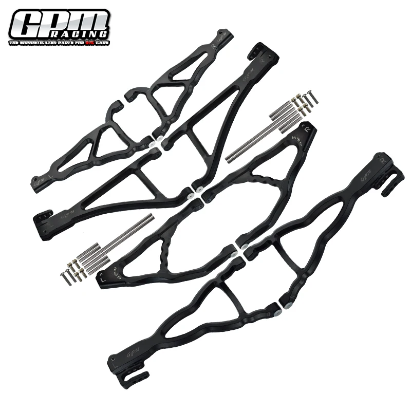 Brazo de suspensión superior e inferior delantero + trasero de aluminio GPM (para E-REVO 560871, REVO, SUMMIT)