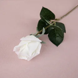 Simulation Roses Branch Real Touch Moisturizing Latex Fake Flower Artificial White Rose Bar Restaurant Decoration False Flowers