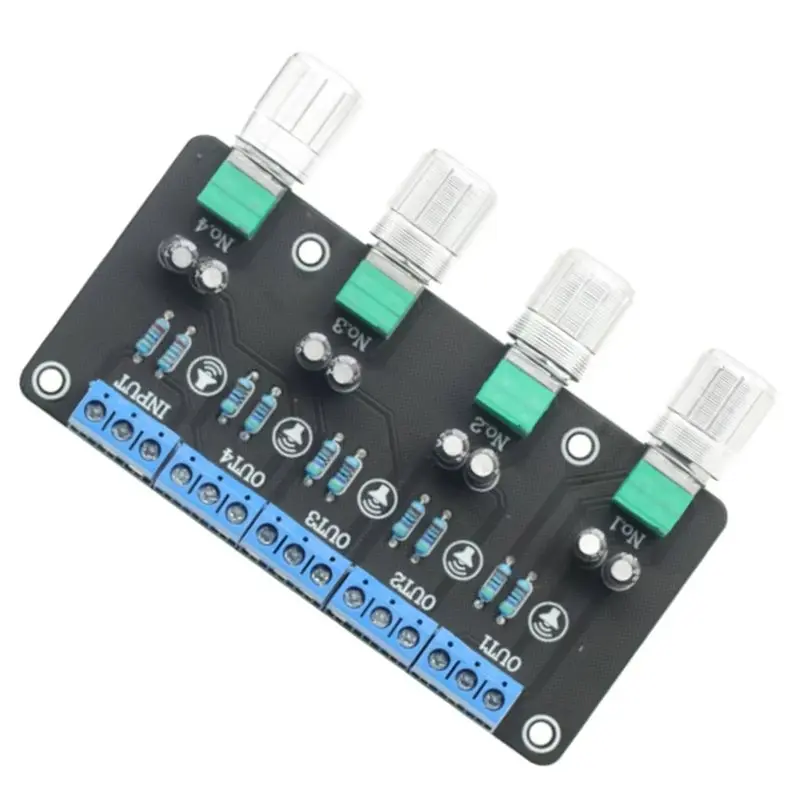 B27B Passive Audio Signal Distributor, 1 In And 4 Out, Volume Knob Can Independently Control Multiple Signals, Module Board