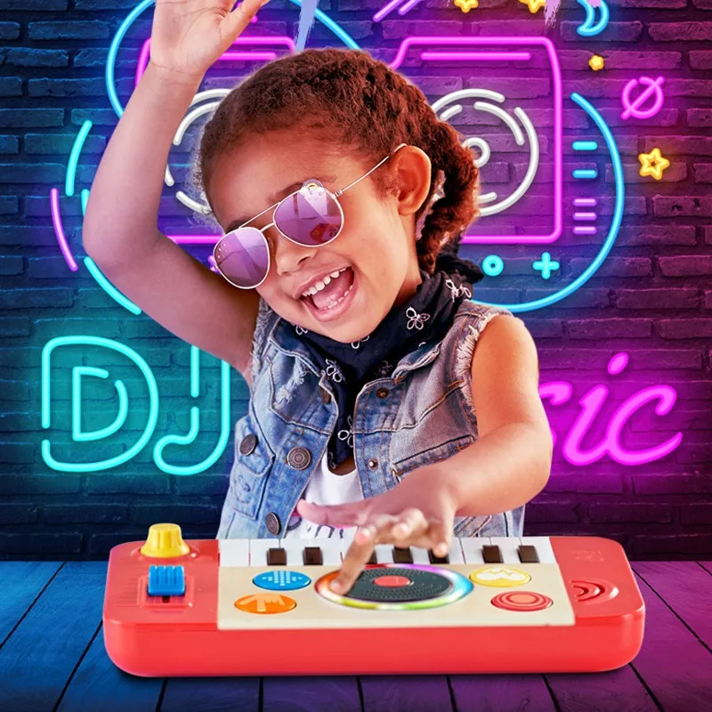 hape-dj-mixer-male-female-children's-music-instrument-1-year-old-early-melody-educational-toy-xylophone-glow