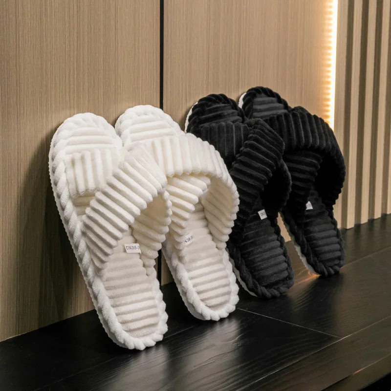 Men's Solid Color Household Crossover Slippers Indoor Bedroom Wooden Floor Quiet Lightweight Breathable Comfortable Home image 5
