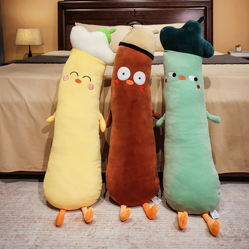 

Creative Soft Yellow Chicken Long Strip Throw Pillow Plush Toy Chicken Doll Lifelike Animals Simulation Stuffed Kawaii Toy Gift