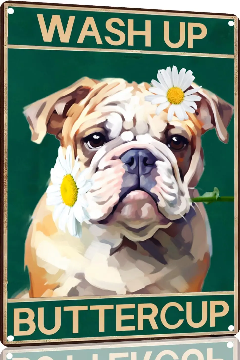 Bulldog Wash Up Buttercup Vintage Aluminum Metal Poster Sign Decor Metal Tin Sign For Cafe Home Retro Club Bar Bathroom Pos sign