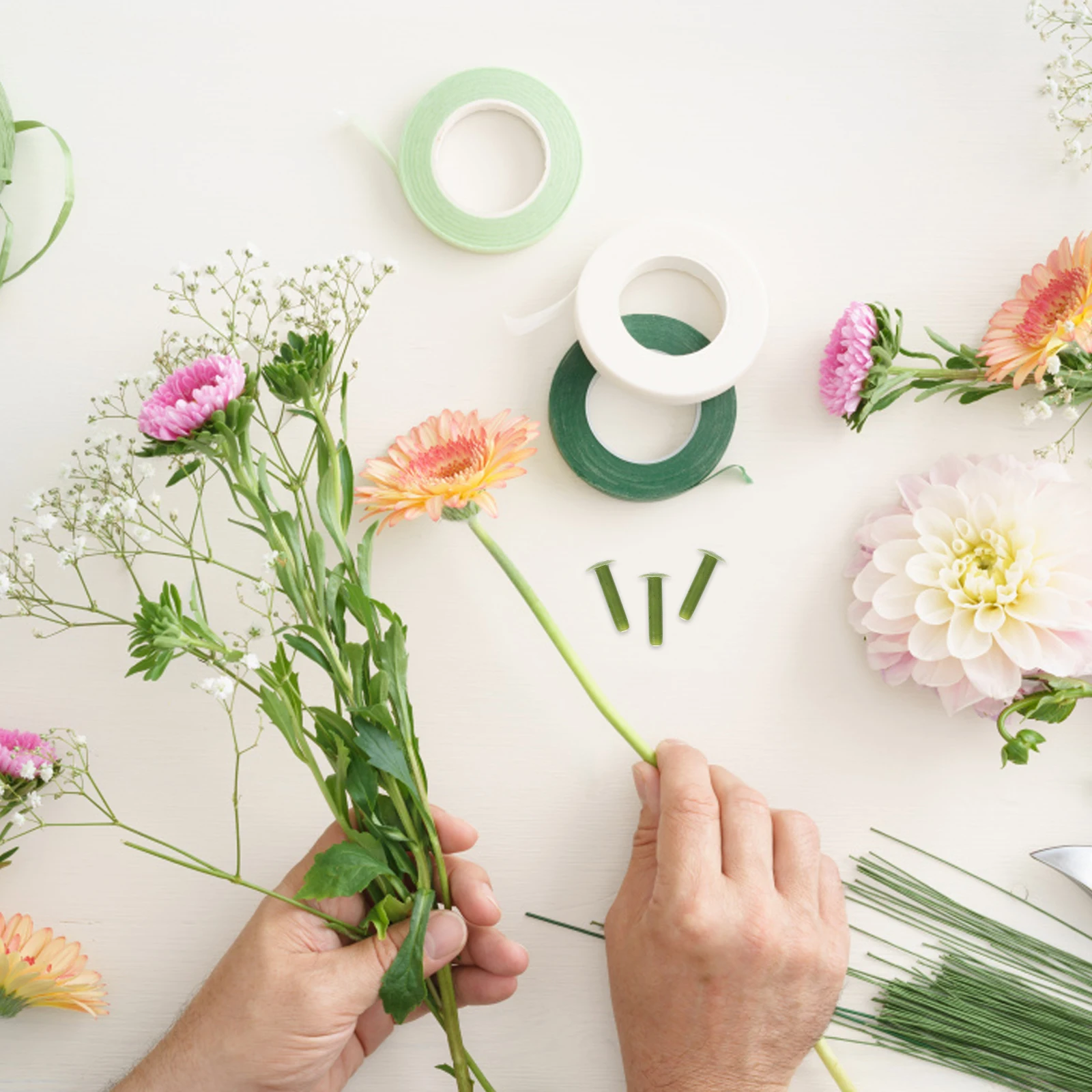 

Flower Nails for Floral Arrangement Artificial Flowers Accessories Plastic Decorative Poles Wire Picks Long Quality Gifts