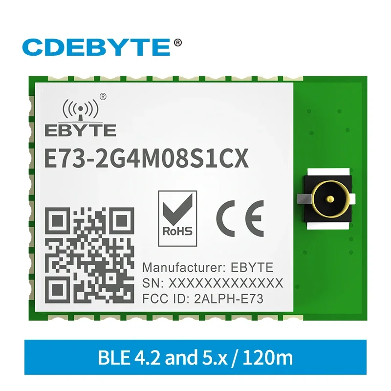 5Pcs nRF52840 Bluetooth Module 2.4G BLE4.2/5.0 CDEBYTE E73-2G4M08S1CX RF Transceiver 8dBm IPEX Antenna Transmitter Receiver SoC