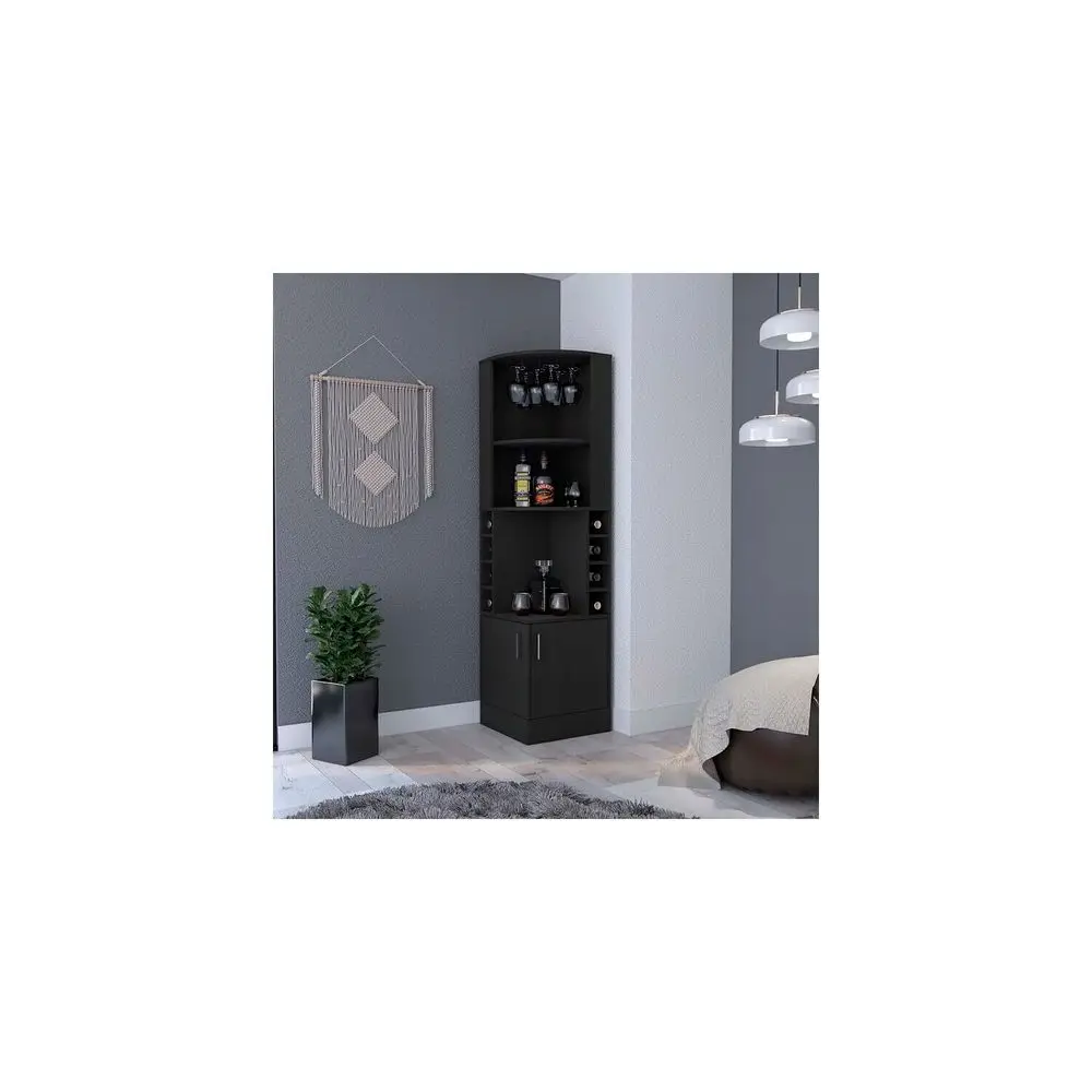 

Retro Revival Bar Cabinet Builtin Wine Rack, Door Cabinet, and Interior Shelves for Storage