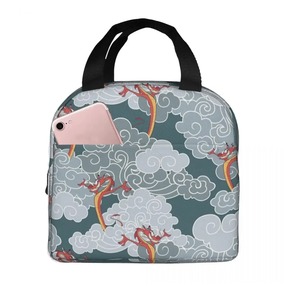 Mulan Oriental Mushu Galaxy borsa termica per il pranzo borsa termica contenitore per pasti Tote a tenuta stagna Lunch Box per uomo donna College