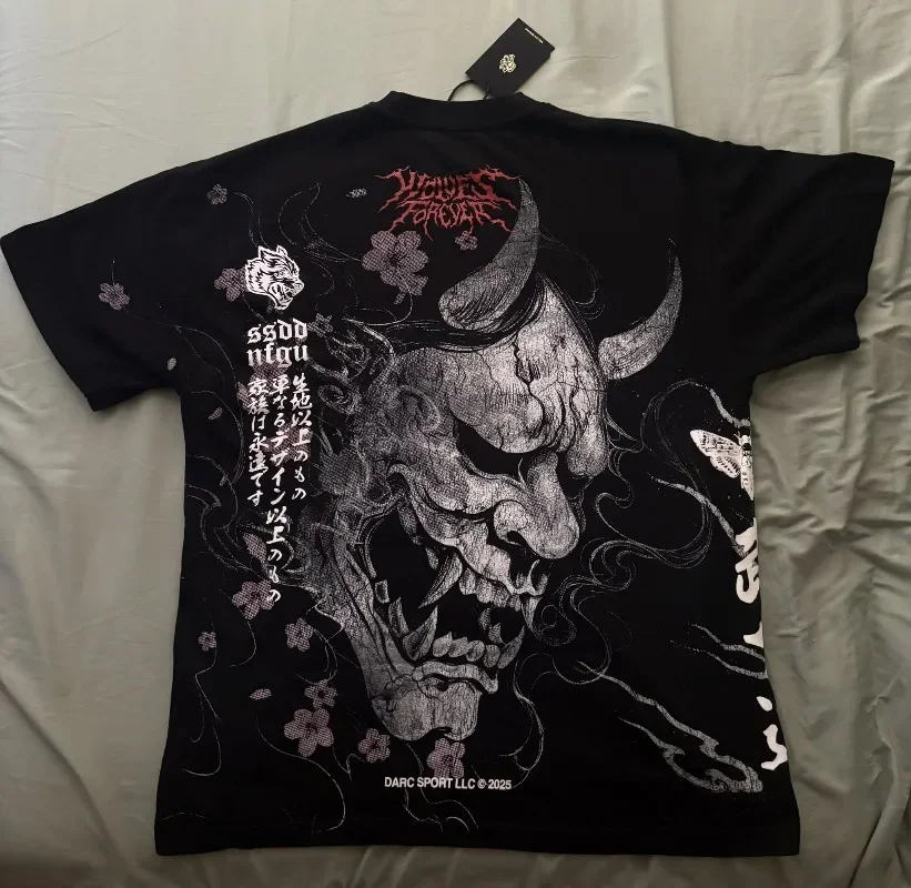 Camiseta de samurái gótica Harajuku, ropa de calle adecuada tanto para hombres como para mujeres, camiseta de moda, camiseta oscura Kavai Y2K