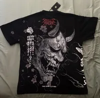 Harajuku Gothic Samurai T-shirt Streetwear Suitable for Both Men and Women Fashionable T-shirt Kavai Dark T-shirt Y2K