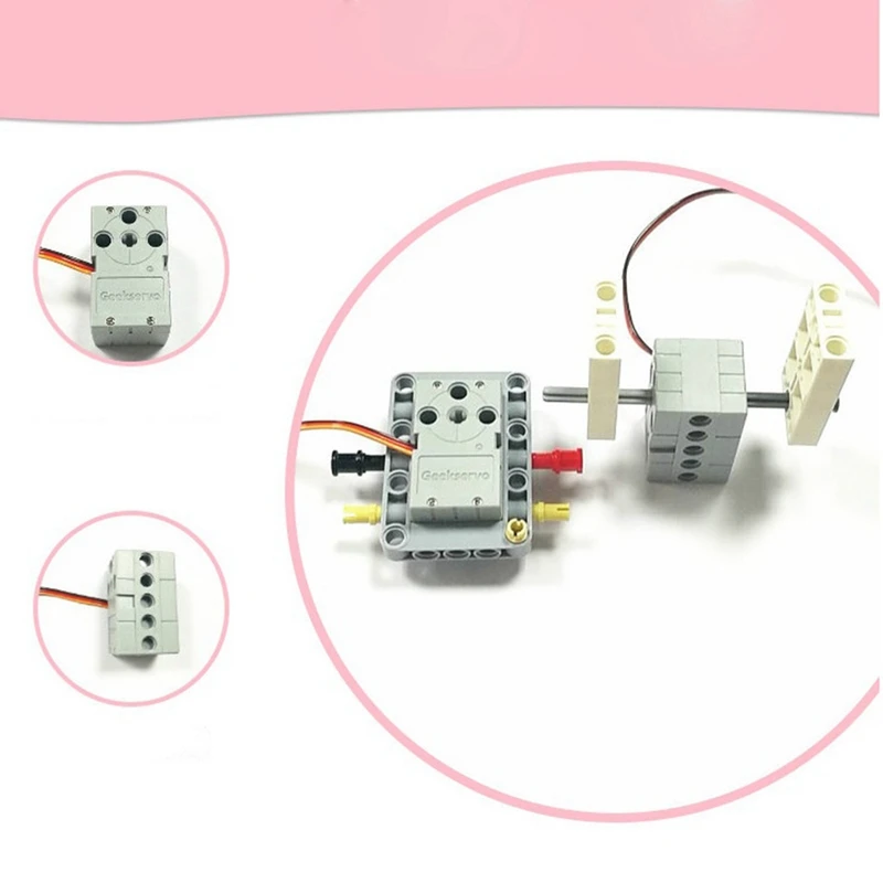 

Geekservo 1 PCS Motor 360 Degree Programmable Dual Output Axis Suitable For Lego Building Blocks