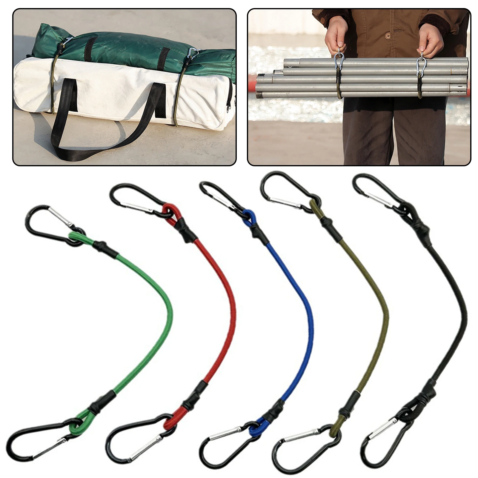 Elastic Strap with Hooks Rope Durable Tying Cargo Rack Luggage Packing Ropes Camping Outdoor Camping Hiking Parts Accessories