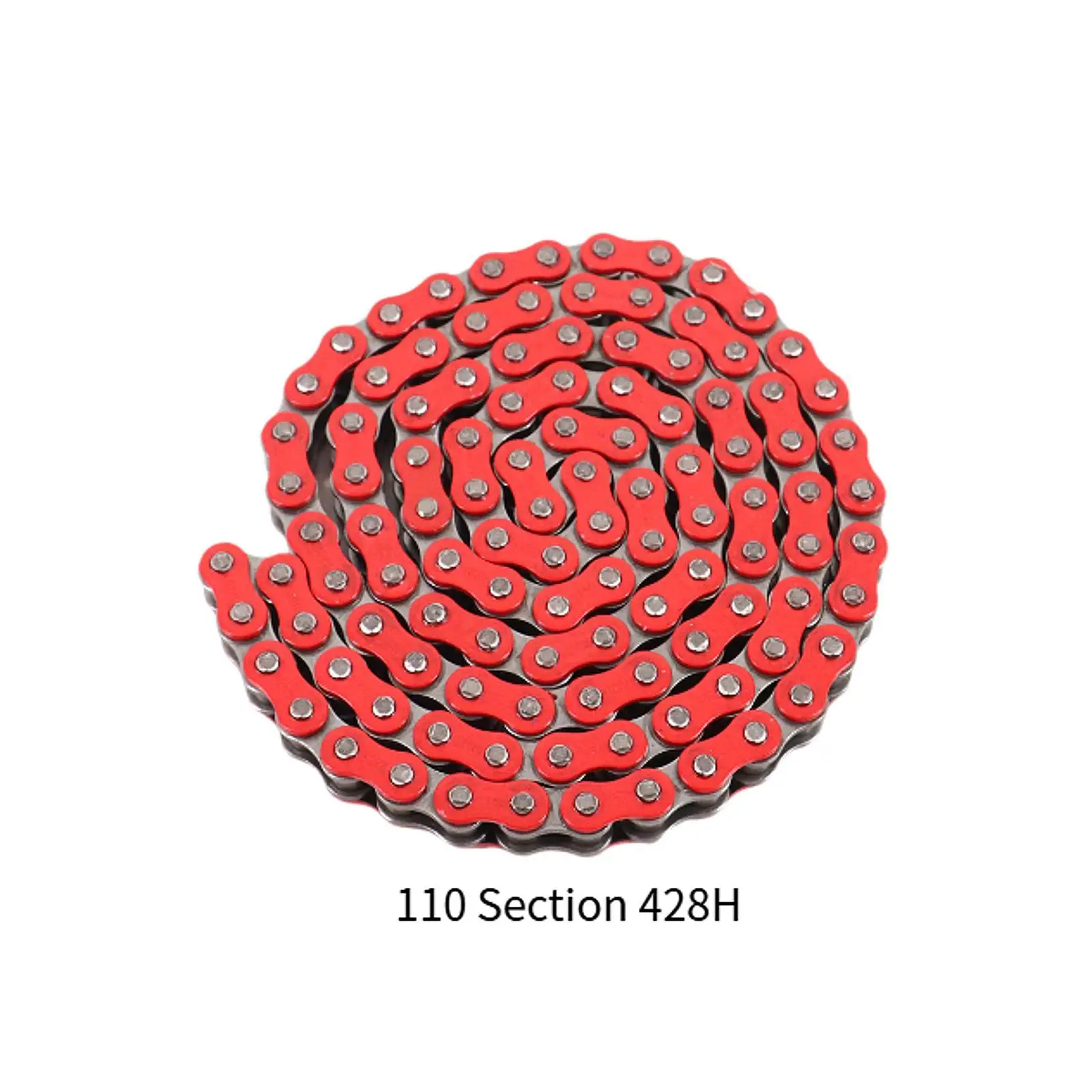 Łańcuch napędowy motocyklowy 428H, łatwy w montażu, uniwersalny, 110 ogniw, zamiennik do quadów, kart, ATV, akcesoria motocyklowe.