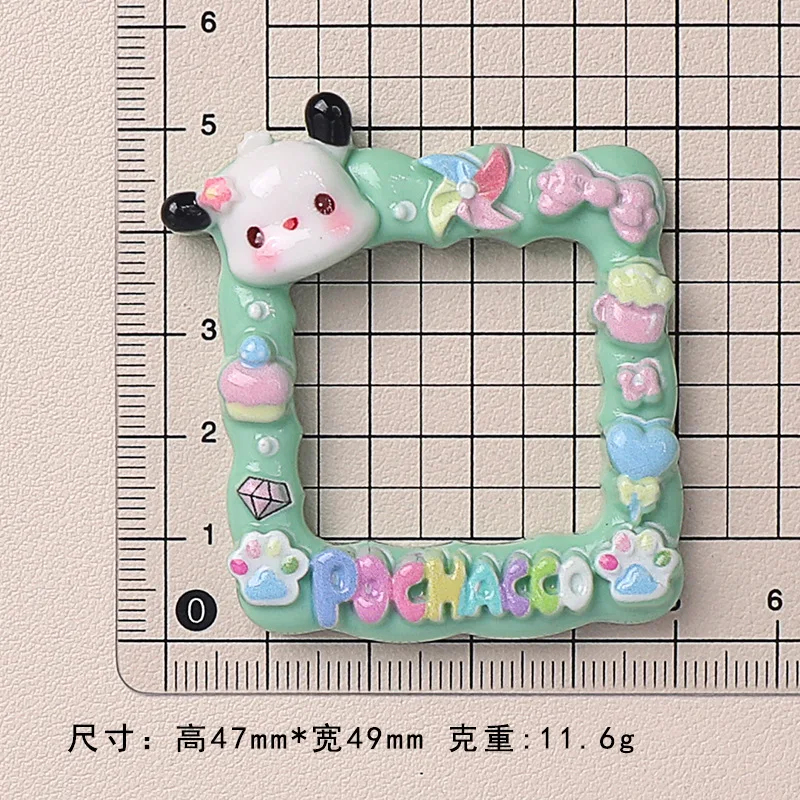 

2 шт. глянцевая фоторамка Sanrio, смоляные кабошоны с плоской задней частью, материалы для изготовления ювелирных изделий своими руками, мусорный чехол ручной работы, подвески