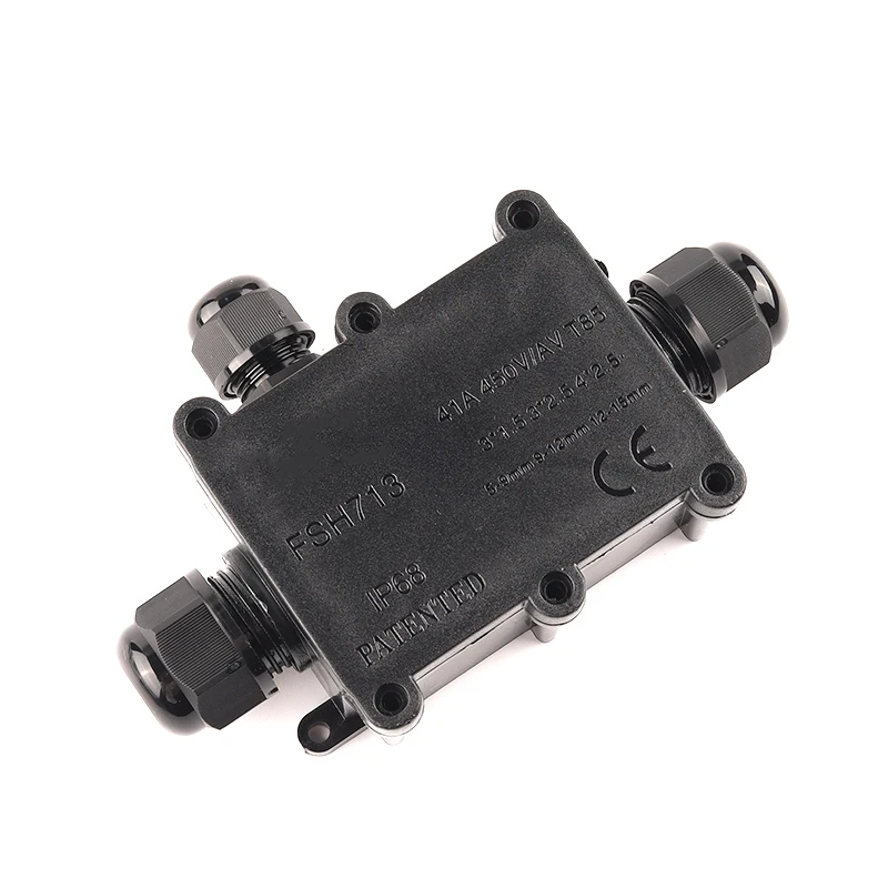 IP68 Waterproof Junction Box Outdoor 2/3/4/5/6 Pin Way Plastic Electrical Junction Box Case With Cable Wire Terminal Connector