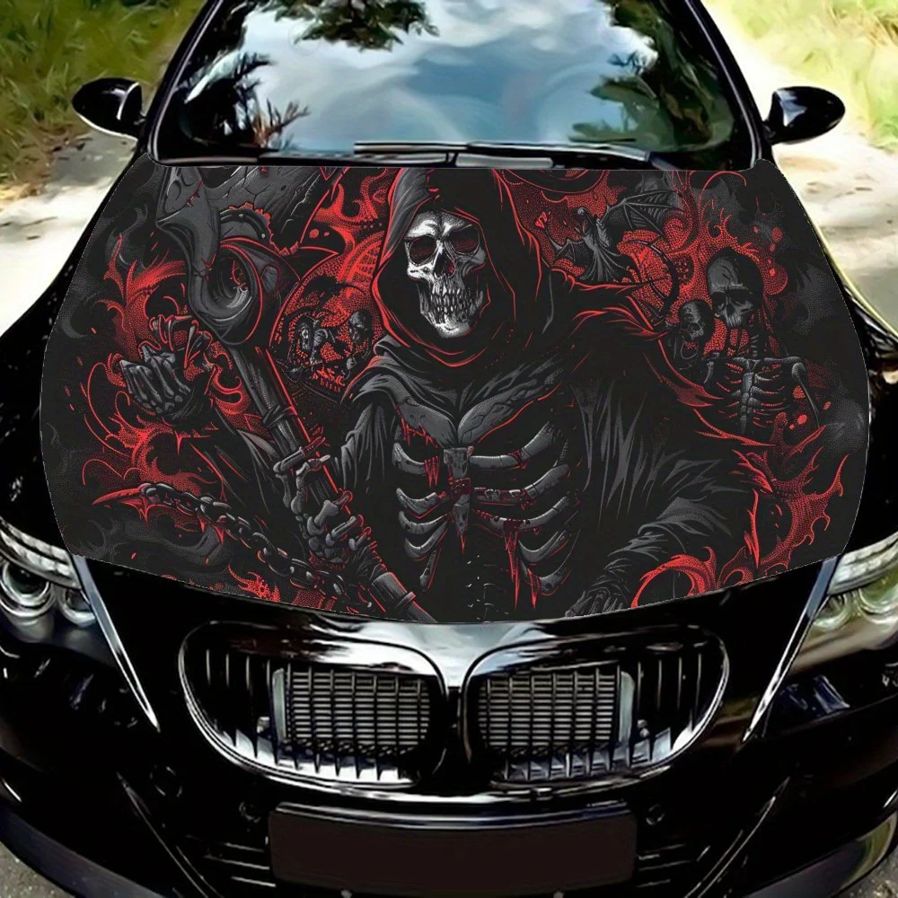 

Bloody Thorn Skull car hood stickers, waterproof self-adhesive, scratch resistant, easy to stick, durable car PVC stickers, car