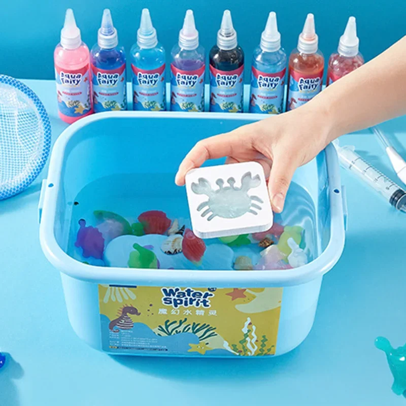 Magic Water Gel Ocean Mold Kit 3D DIY Fairy Elf Aqua Toy Safe Non Toxic Sensory Science Experiment Kids Gift