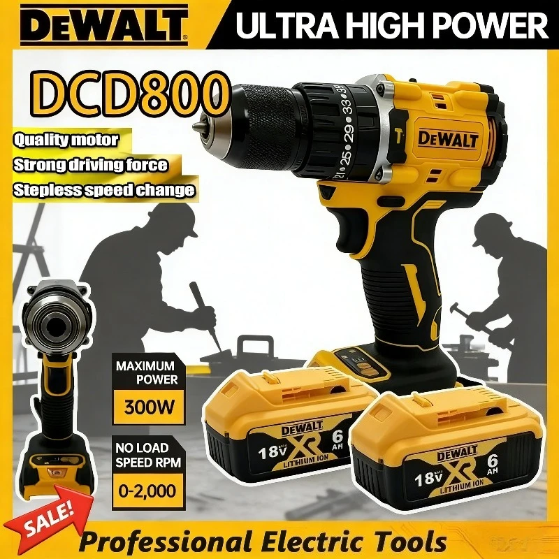 

Аккумуляторная ударная дрель Dewalt DCD800, 2000 об/мин, 1/2 дюйма, бесщеточная, электрическая отвертка, литиевый электроинструмент для аккумуляторов Dewalt