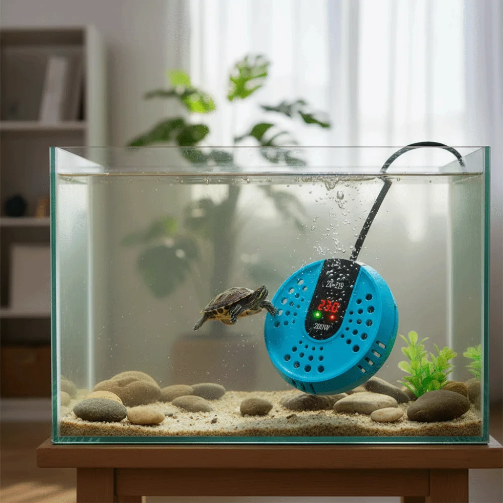 

17-34°C Aquarium Turtle Heater LCD Display Adjustable Fish Tank Submersible Heater Low Water Level Automatic