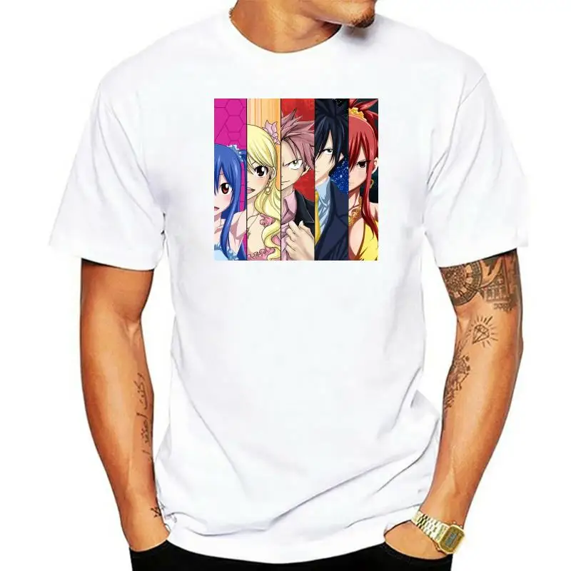 New Fairy Tail Team Anime Series Logo Men's Black T-Shirt Size S to 3XL