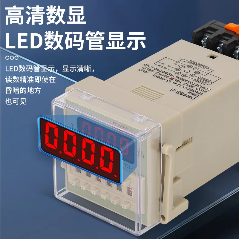 Digital Display Time Delay Relay DH48S-S DH48S-2Z AC 220V, Repeat Cycle Timing Controller Industrial Timer Switch