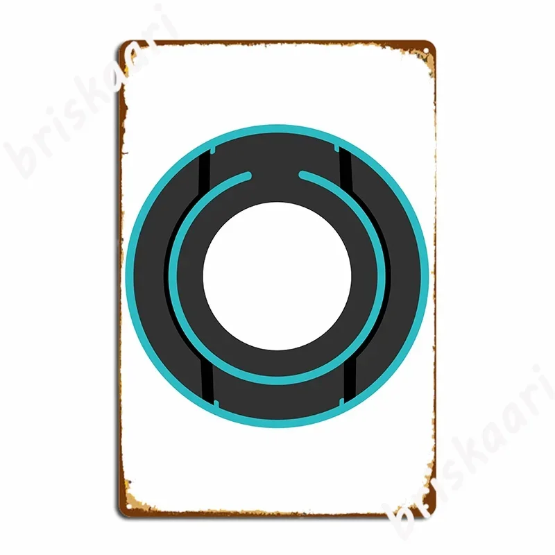 최소한의 블루 트론 식별 디스크 금속 플라크 포스터 장식 거실 사용자 정의 빈티지 홈 주석 간판 포스터