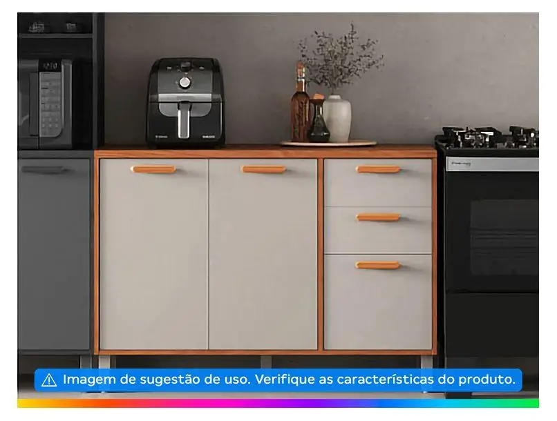 طاولة مطبخ Itatiaia 3 أبواب 2 أدراج Itafriz #2