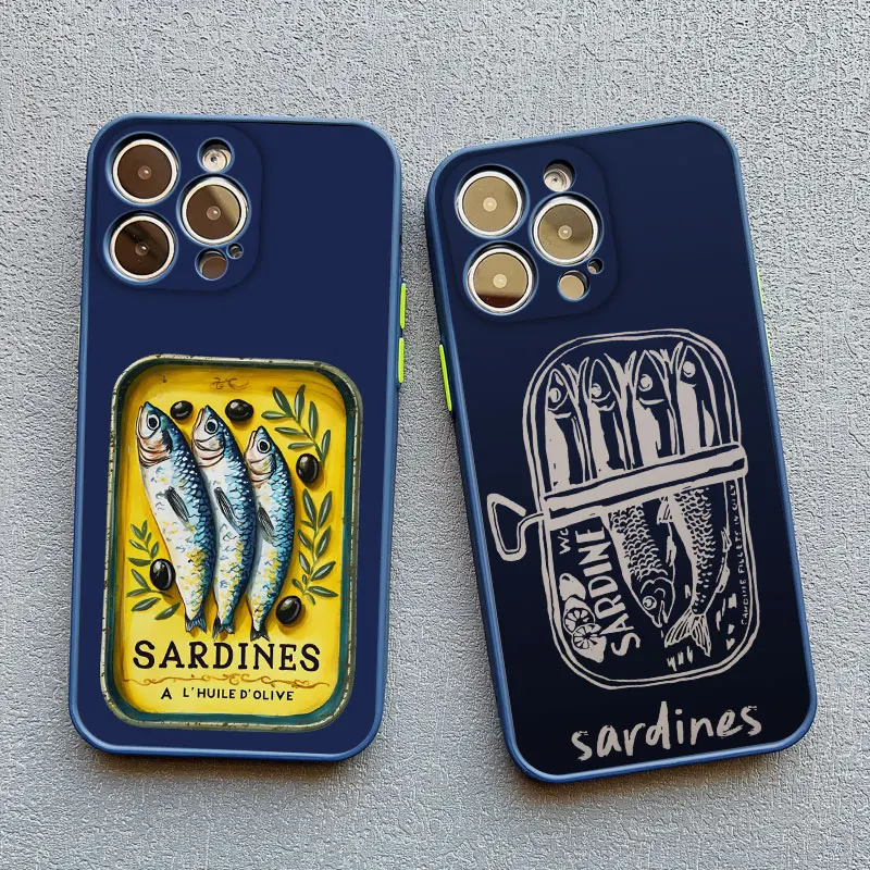 الملونة السردين جراد البحر الأسماك المحيط الحيوان لتقوم بها بنفسك جراب هاتف آيفون 15 16 14 برو ماكس زائد 13 Mini 12 11 برو ماكس XR XS X SE غطاء #2