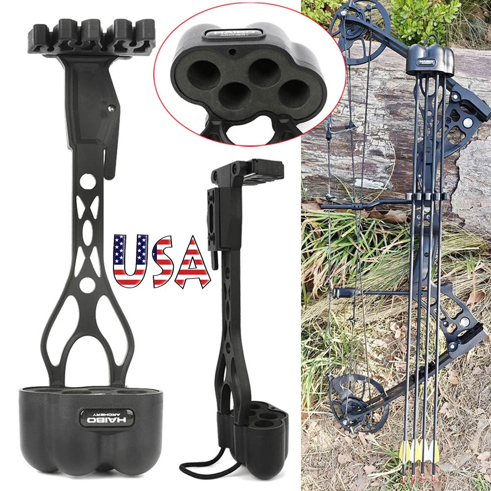 

Archery Arrow Quiver 4-Arrow Quick Release Case Reinforced Nylon Durable Lightweight Portable with EVA Foam Insert for Compound Bow Hunting Shooting Target Practice Outdoor Sports Accessories