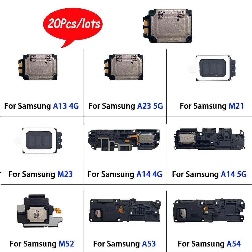 

20 шт., новый динамик для Samsung A23 A42 A53 A54 M21 M23 M52 A13 A14 4G 5G, гибкий кабель звонка, зуммер, запасные части