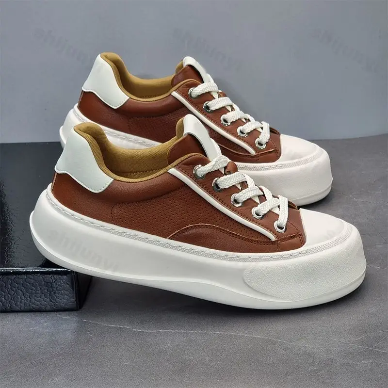 

Мужская вулканизированная обувь на платформе, осень 2023, удобная противоскользящая уличная спортивная обувь для отдыха, уличные кроссовки на толстой подошве