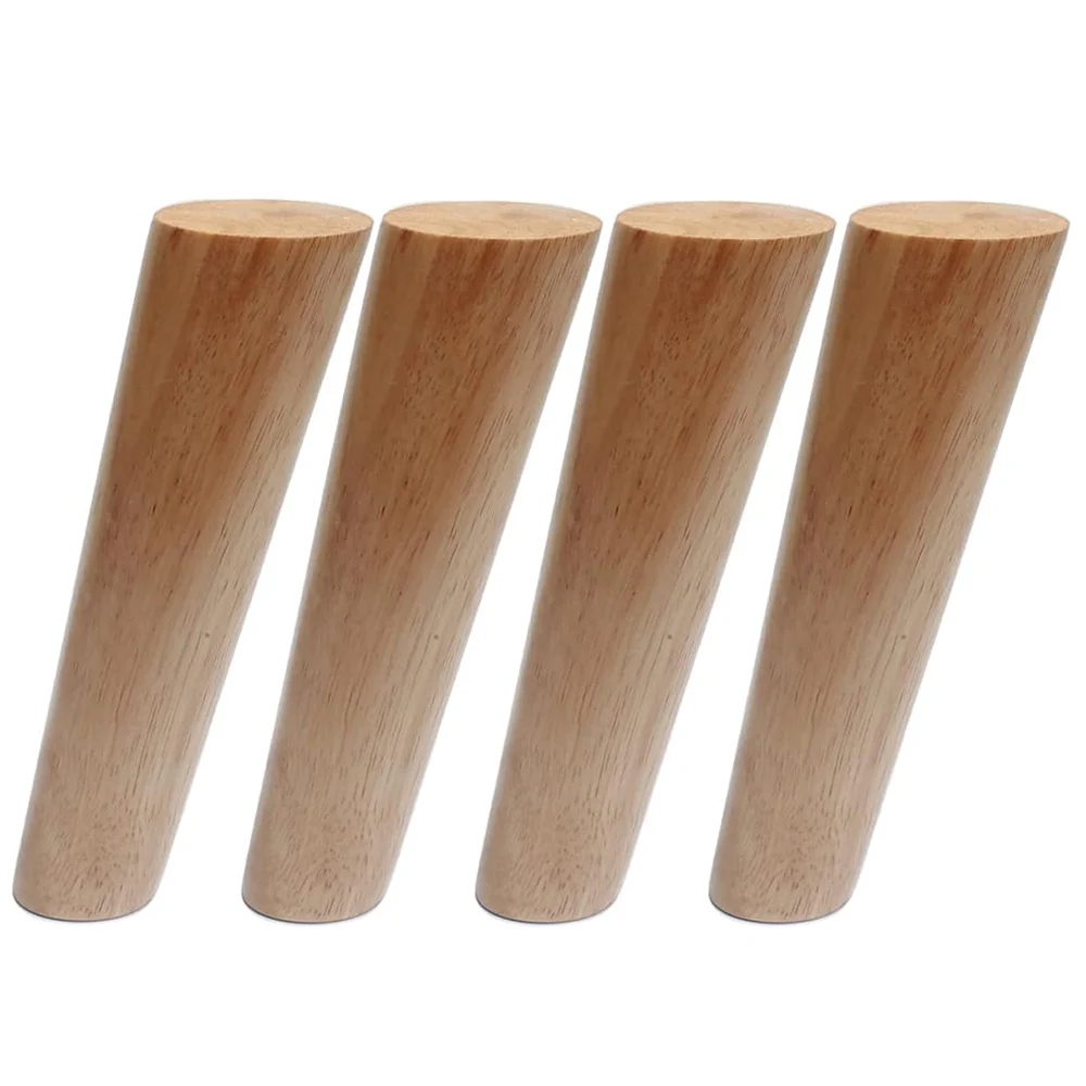 4pcs Round Solid Wood Furniture Legs Sofa Replacement Legs Perfect Tapered Furniture Legs for Sofa Couch Bed Coffee Table