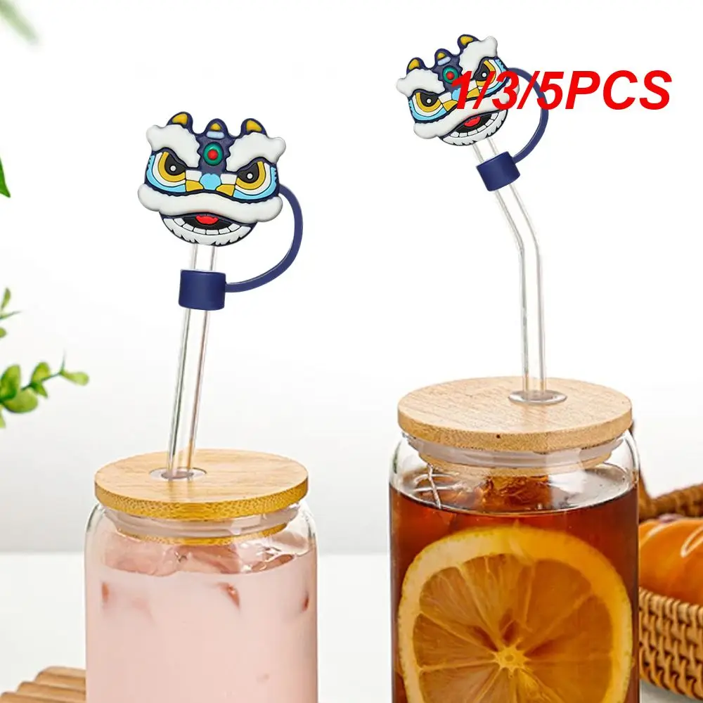 1/3/5PCS Suitable For 78mm Straw Plug Straw Reuse Mini Shape Exquisite And Cute Household Products Cute Straw Plug Cartoon Glass