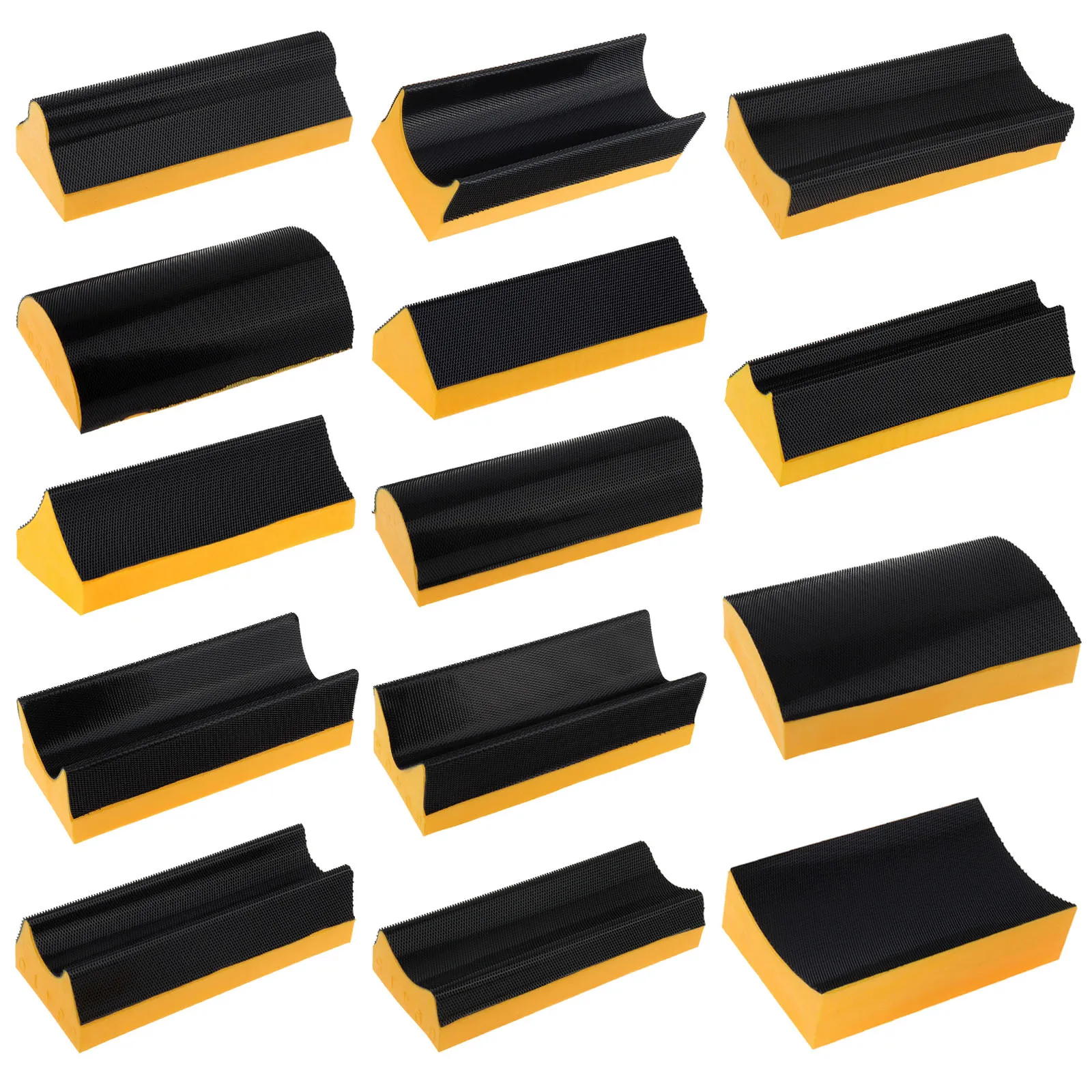 

11pcs Contoured Sanding Block Set Hook Loop Foam Material Hand Sander Block Convex Concave Shapes for Sander Wood